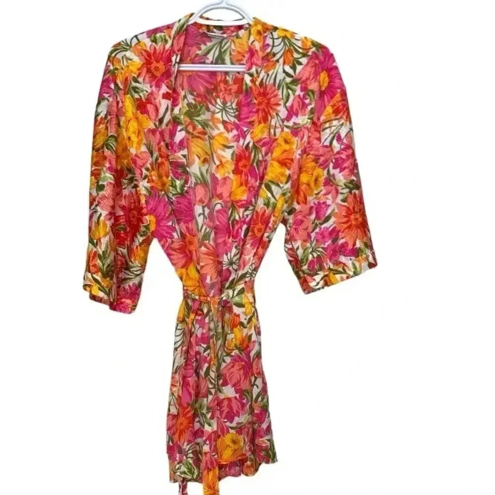 Vintage French Maid lightweight dressing gown in colours that pop